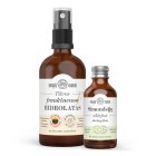 Riebios odos priežiūros rinkinys SIMPLES – frankincenso hidrolatas ir simondsijų aliejus