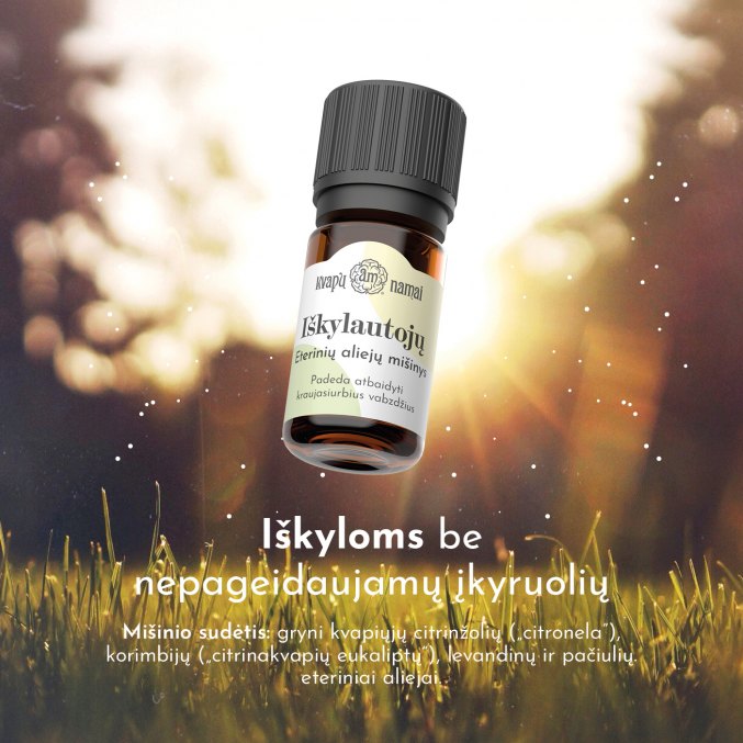 IŠKYLAUTOJŲ aromaterapinis mišinys nuo uodų